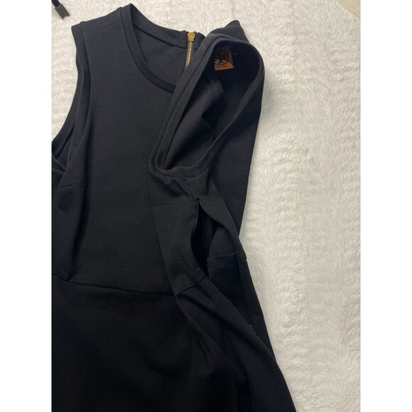 Tory Burch Sheath Dress Large Sleeveless Black Exposed Back Zipper - Picture 5 of 7
